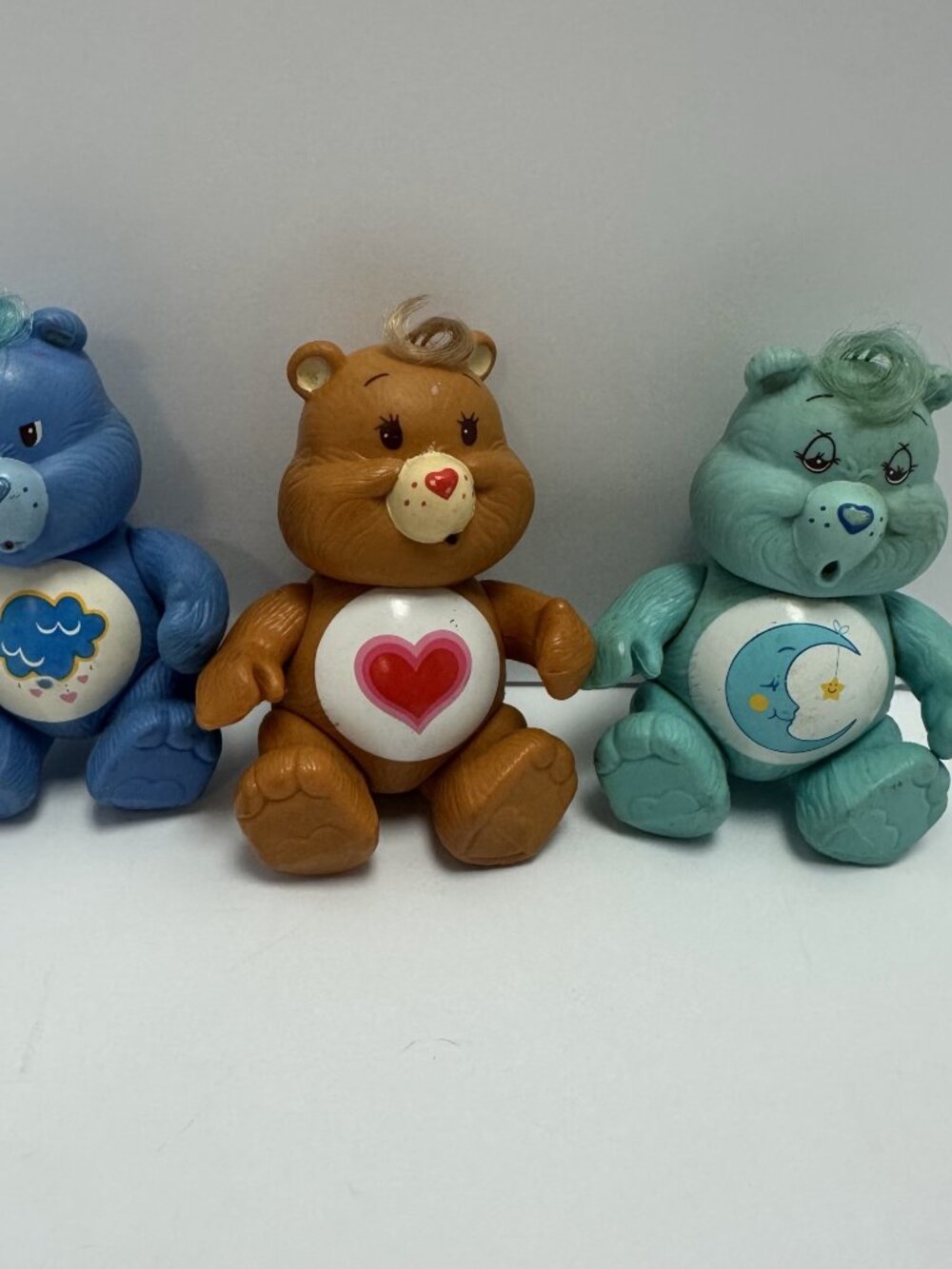 Vintage Kenner Care Bear Set of 3 Tender Heart Blue Moon Grumpy Poseable Collect